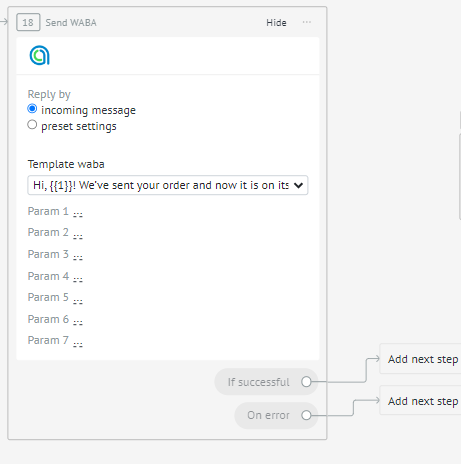 Salesbot sending template messeges